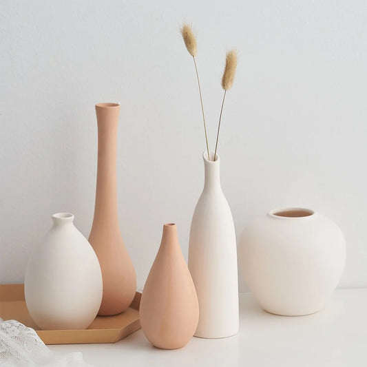 Ceramic Nordic style vase, sleek and minimalist design for elegant home decor