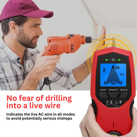 Krystina Trendify multifunctional stud finder, designed for safe and precise drilling in DIY projects.