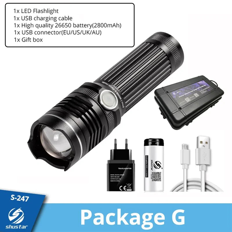 Rechargeable LED Flashlight – Compact & Durable for Outdoors