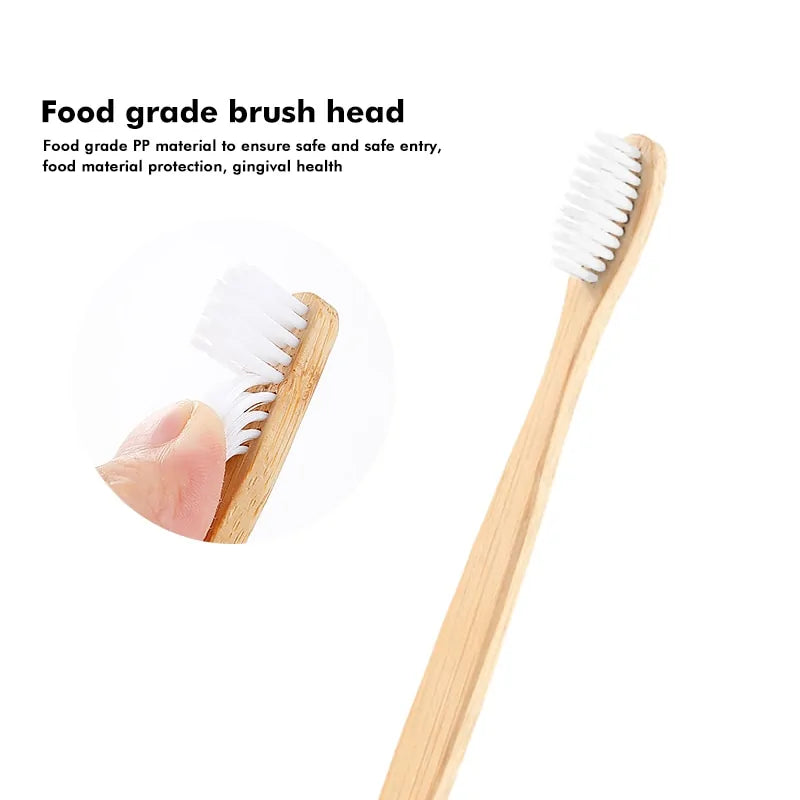 Eco-friendly bamboo toothbrush with soft bristles for sensitive gums and sustainability