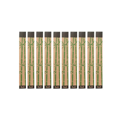 Eco-friendly bamboo toothbrushes with charcoal bristles, BPA-free, water-resistant, pack of 10.