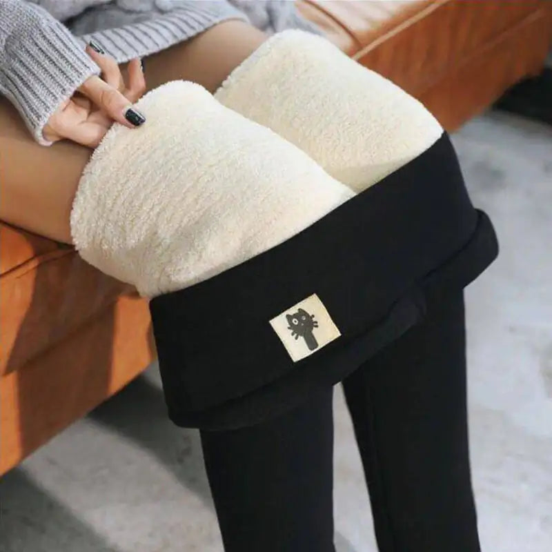 Stylish heated fleece leggings by Krystina Trendify, perfect for winter warmth and comfort.