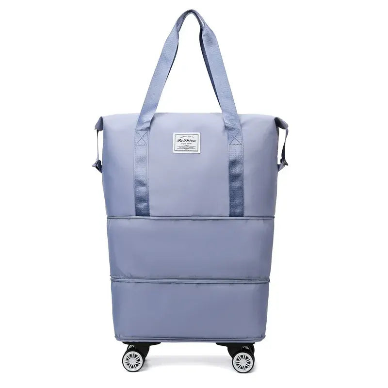 Expandable travel bag with waterproof material, lightweight design & large storage capacity.