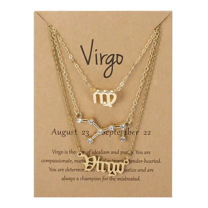 Stylish zodiac pendant necklace with a radiant gold finish by Krystina Trendify, perfect for astrology lovers.