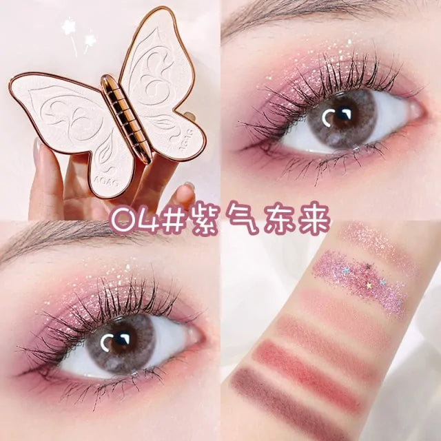 6 Colors Eyeshadow Palette Butterfly with vibrant shades for endless looks.
