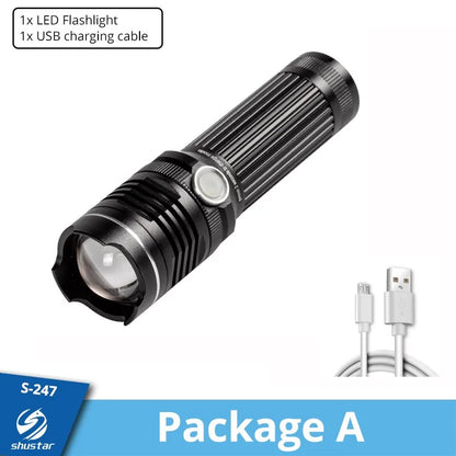 Rechargeable LED Flashlight – Compact & Durable for Outdoors