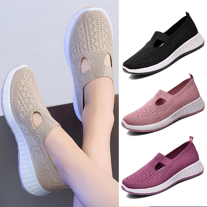 Breathable slip-on shoes with mesh upper and non-slip sole by Krystina Trendify for everyday wear and outdoor adventures.