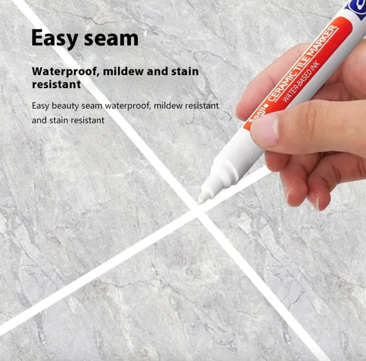 Tile gap repair pen for restoring grout lines and covering stains in tiles