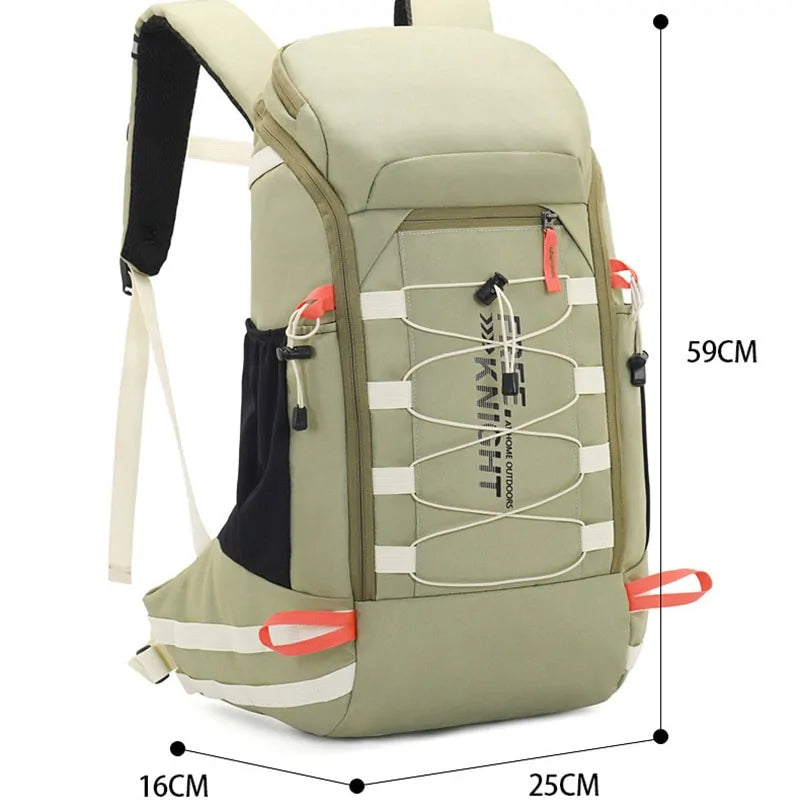 Waterproof outdoor travel bag with large capacity, durable material & versatile carrying options.
