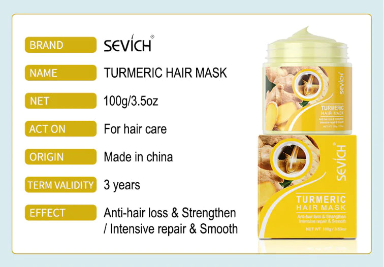 Damage Repair Hair Mask by SEVÍCH with tea tree, turmeric, and coconut oil