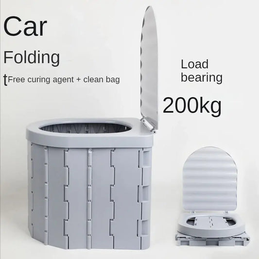 Portable camping potty with compact design and easy setup by Krystina Trendify for outdoor adventures