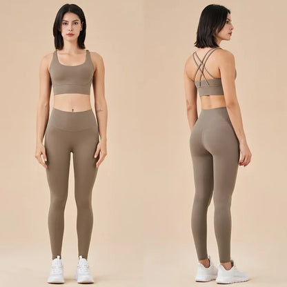 Seamless yoga set gym fitness clothing for women