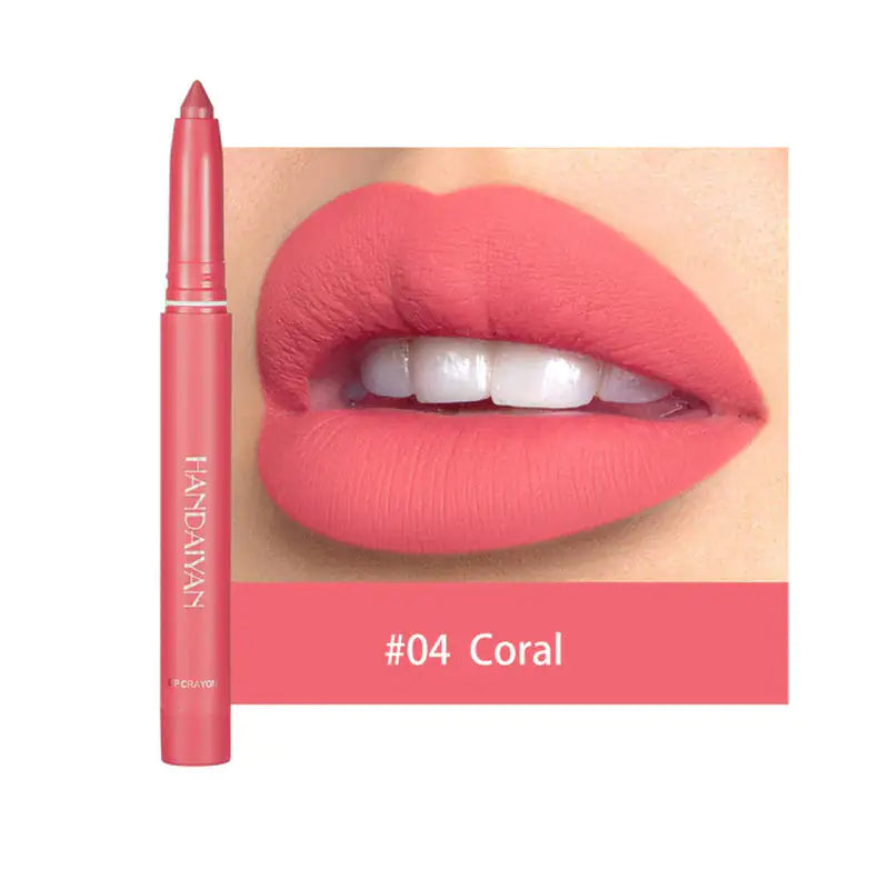 12 Color Matte Lipstick Pen by HANDAIYAN, waterproof and long-lasting for bold, flawless lips.