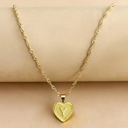 Initial Letter Heart Pendant Necklace – Personalized & Elegant Jewelry