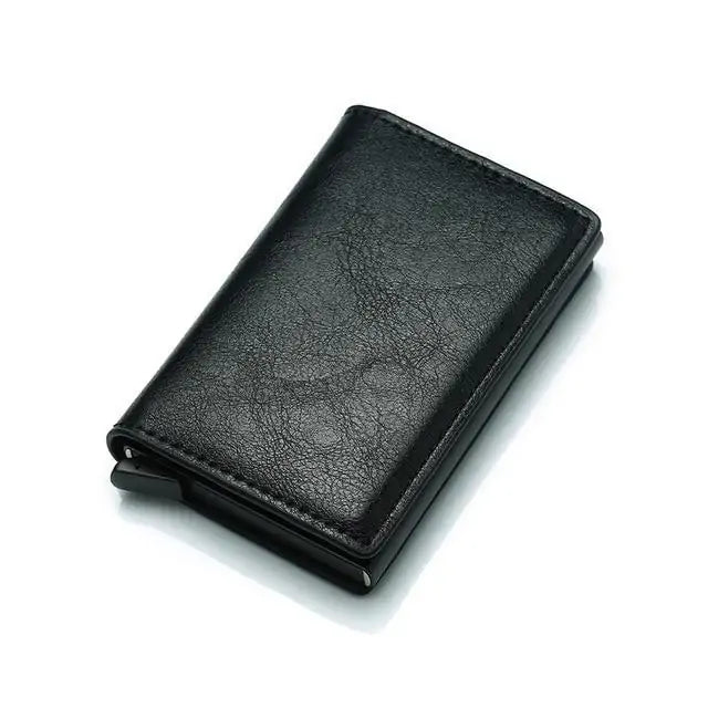 Slim RFID-blocking Card Holder Wallet by Krystina Trendify, designed to protect cards and personal information.