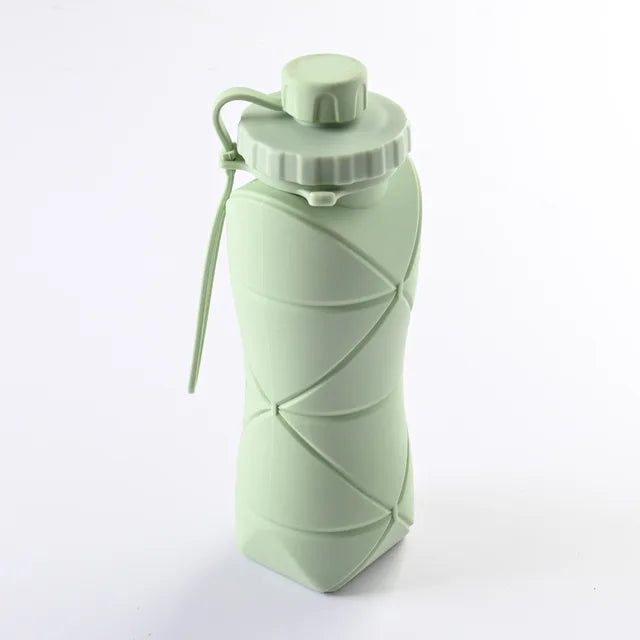 Krystina Trendify foldable silicone water bottle, BPA-free and heat-resistant for convenient hydration.