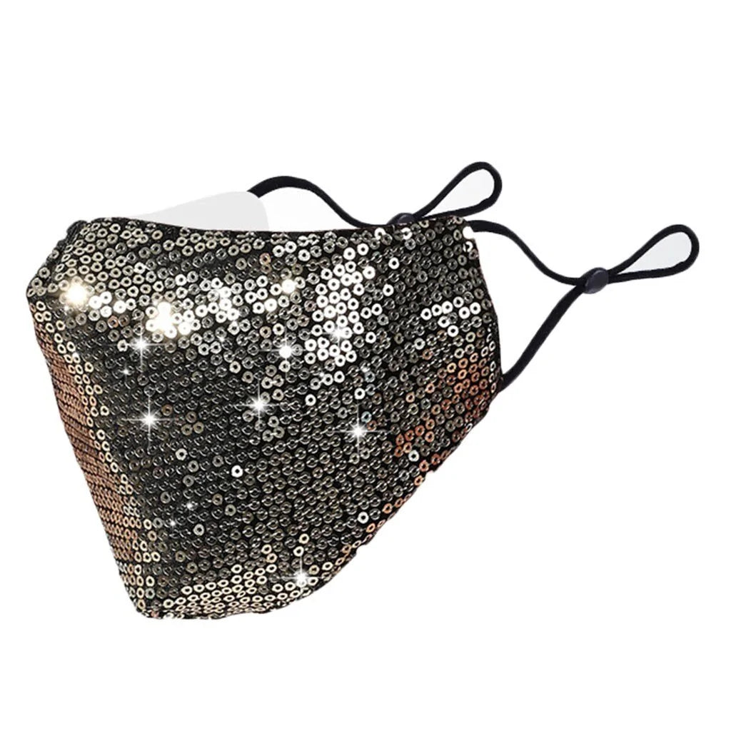 Stylish sequin face mask for glamour and safety