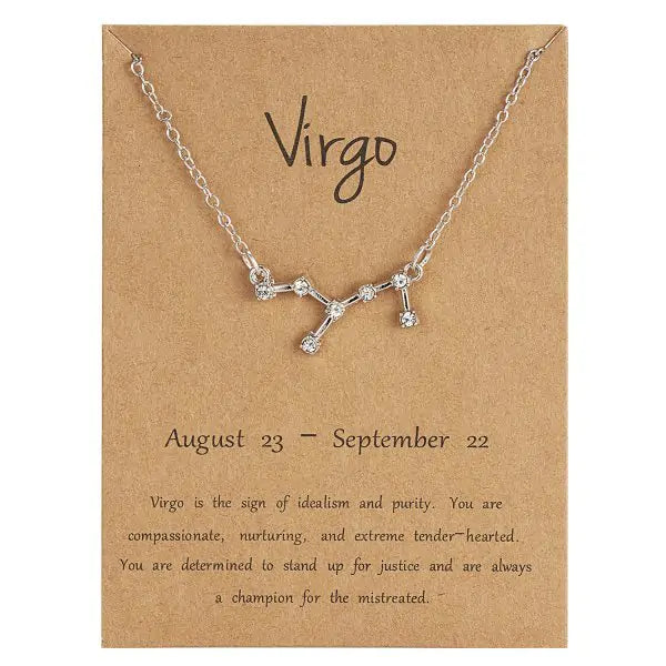 12 Constellation Zodiac Sign Necklace, perfect for astrology lovers