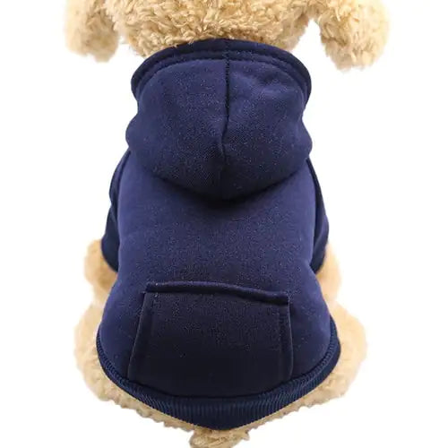 Soft fleece dog hoodie, warm pet sweatshirt, cozy hooded dog sweater.