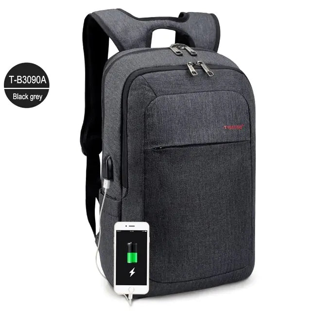 15.6" TIGERNU laptop backpack with anti-theft technology, durable design, and lifetime guarantee. Ideal for school and commuting.