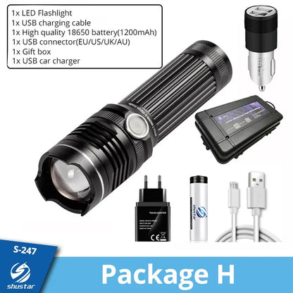 Rechargeable LED Flashlight – Compact & Durable for Outdoors