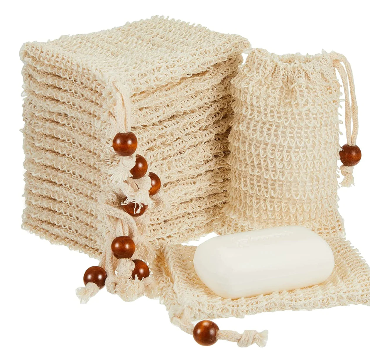 Eco-friendly exfoliating soap bag by Krystina Trendify for smooth skin and enhanced lather.