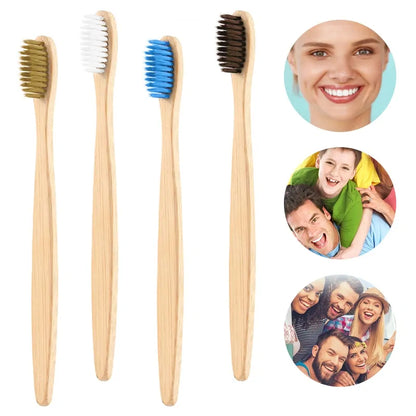 Eco-friendly bamboo toothbrush with soft bristles for sensitive gums and sustainability