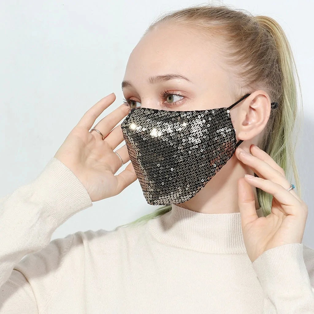 Stylish sequin face mask for glamour and safety