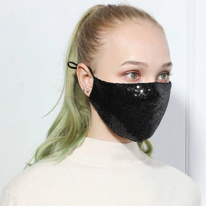 Stylish sequin face mask for glamour and safety