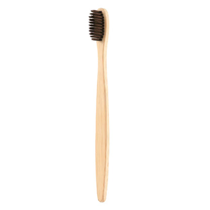 Eco-friendly bamboo toothbrush with soft bristles for sensitive gums and sustainability