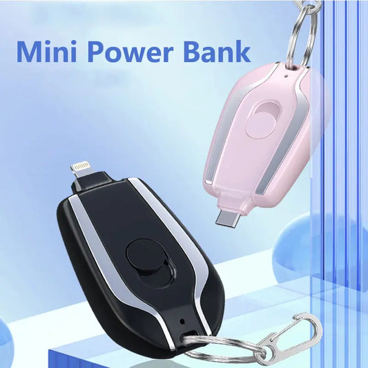 Compact keychain emergency portable power bank with LED flashlight by Krystina Trendify