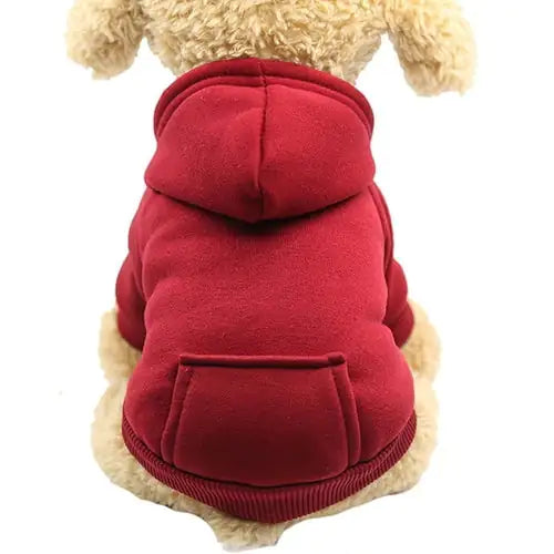 Soft fleece dog hoodie, warm pet sweatshirt, cozy hooded dog sweater.