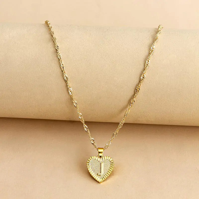 Initial Letter Heart Pendant Necklace – Personalized & Elegant Jewelry