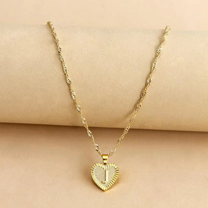 Initial Letter Heart Pendant Necklace – Personalized & Elegant Jewelry