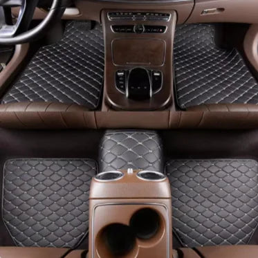 Premium 5-piece Universal Car Floor Mats made from PU leather for durability and elegance