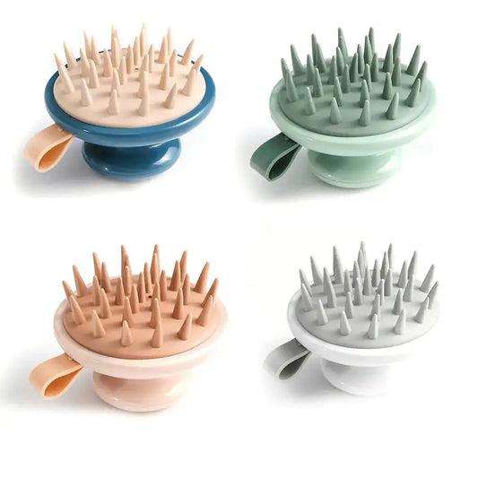 Handheld scalp massaging shampoo brush by Krystina Trendify for healthy hair and soothing scalp care.