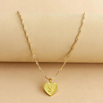 Initial Letter Heart Pendant Necklace – Personalized & Elegant Jewelry