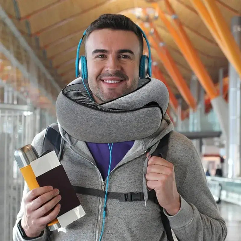 Travel Neck Pillow – Memory Foam for Comfortable Support