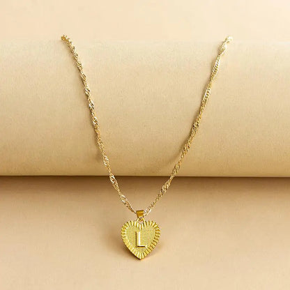 Initial Letter Heart Pendant Necklace – Personalized & Elegant Jewelry