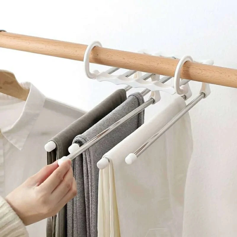 5-Tier Portable Stainless Steel Pants Hanger by Krystina Trendify