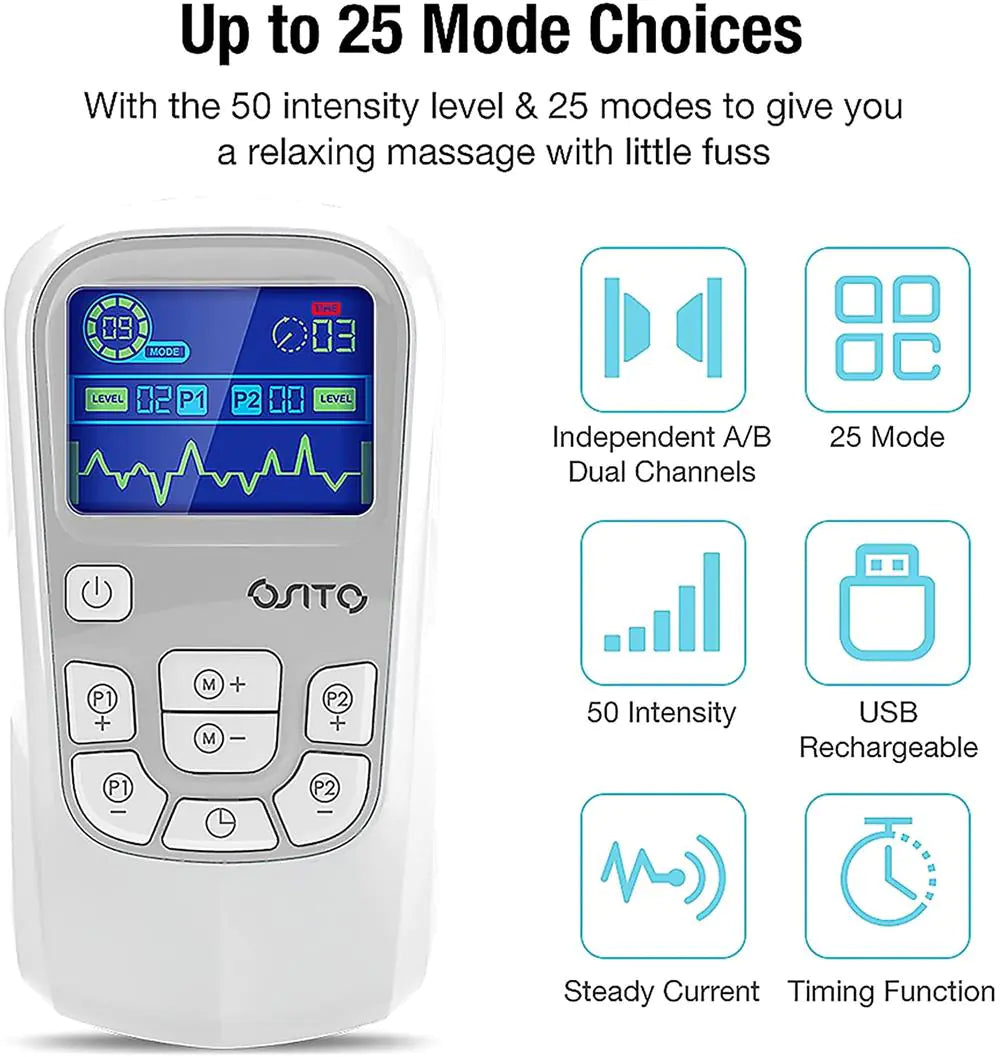 EMS electric muscle stimulator for targeted muscle stimulation, workout enhancement, and recovery.