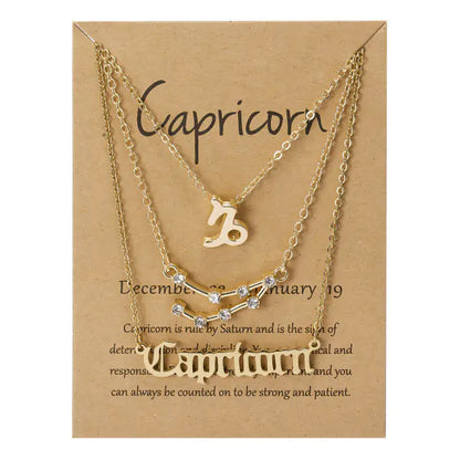 Stylish zodiac pendant necklace with a radiant gold finish by Krystina Trendify, perfect for astrology lovers.