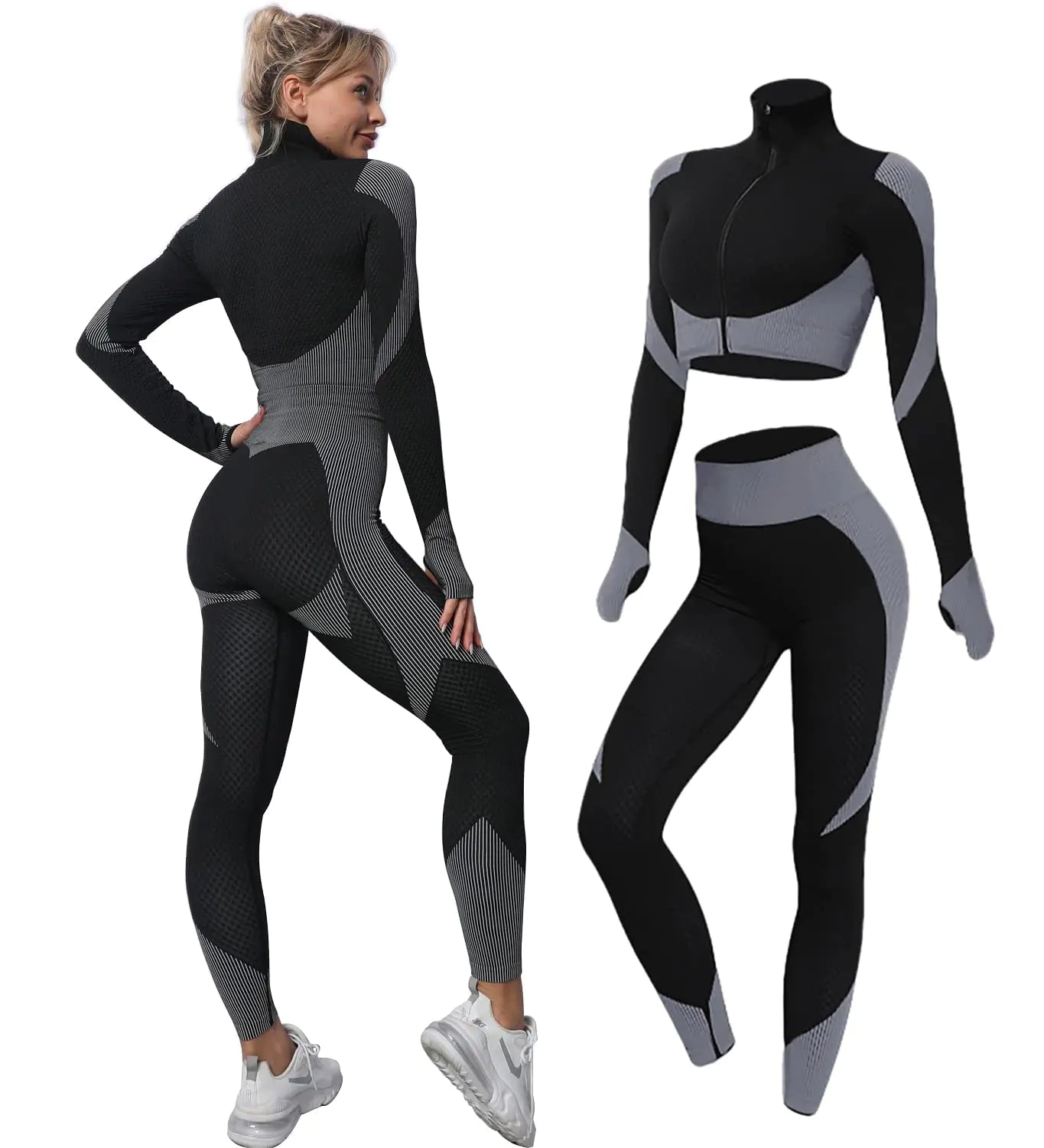 Comfortable and flexible sportswear tracksuit leggings by Krystina Trendify, perfect for workouts and everyday activities.