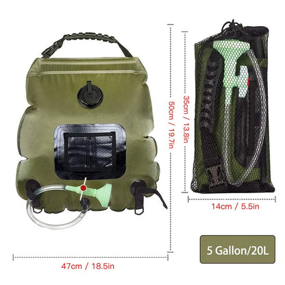 20L solar camping shower bag by Krystina Trendify for outdoor use