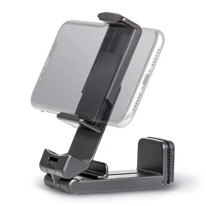 Portable travel phone holder with ergonomic and compact design for hands-free use