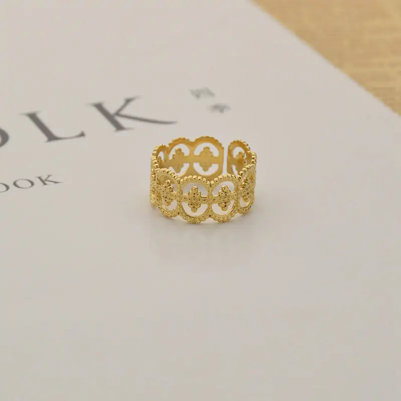 Gold Cocktail Ring with sparkling cubic zirconia stones by nextvance