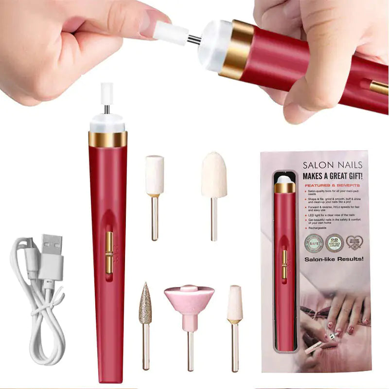 Manicure Machine Master Kit by Krystina Trendify, includes tools for shaping, buffing, and polishing nails for professional results at home.