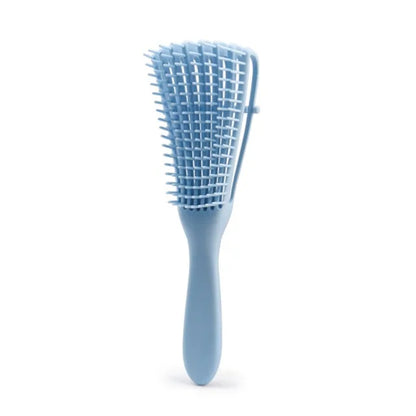 Curly hair detangling brush for reduced breakage and enhanced texture.