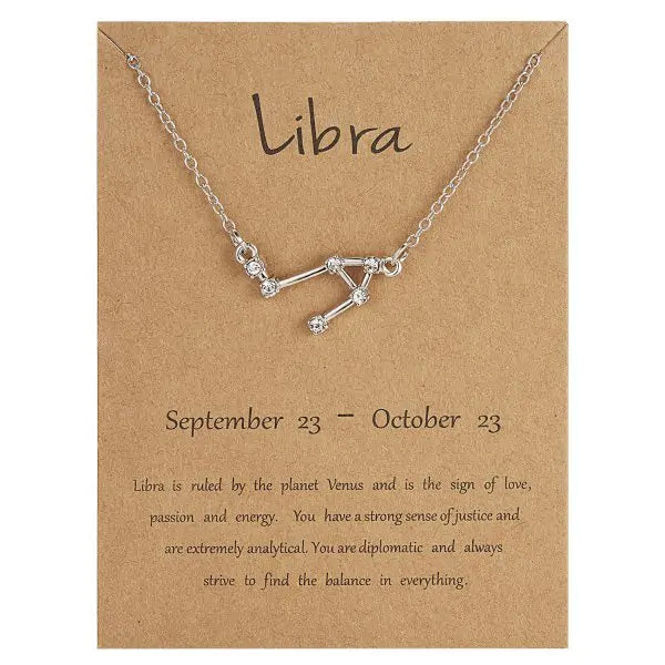 12 Constellation Zodiac Sign Necklace, perfect for astrology lovers