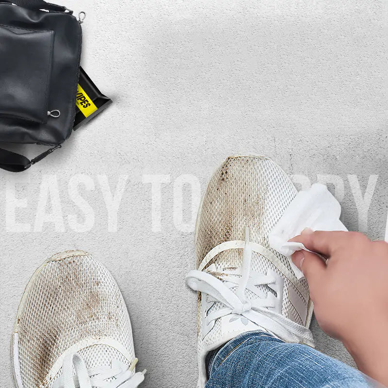 Portable shoe wipes by Krystina Trendify for on-the-go cleaning